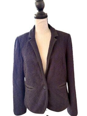Anthropologie Cartonnier Navy Blue Tweed Blazer Jacket Size 10